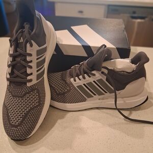 Adidas Gray and White Sneakers